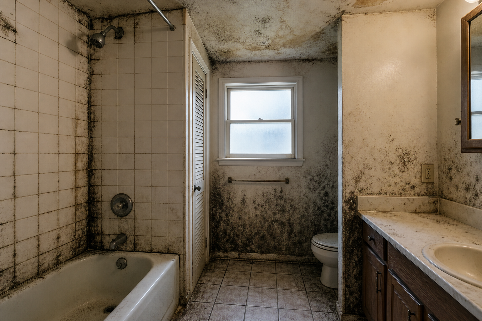 Bathroom Mold Remediation — before